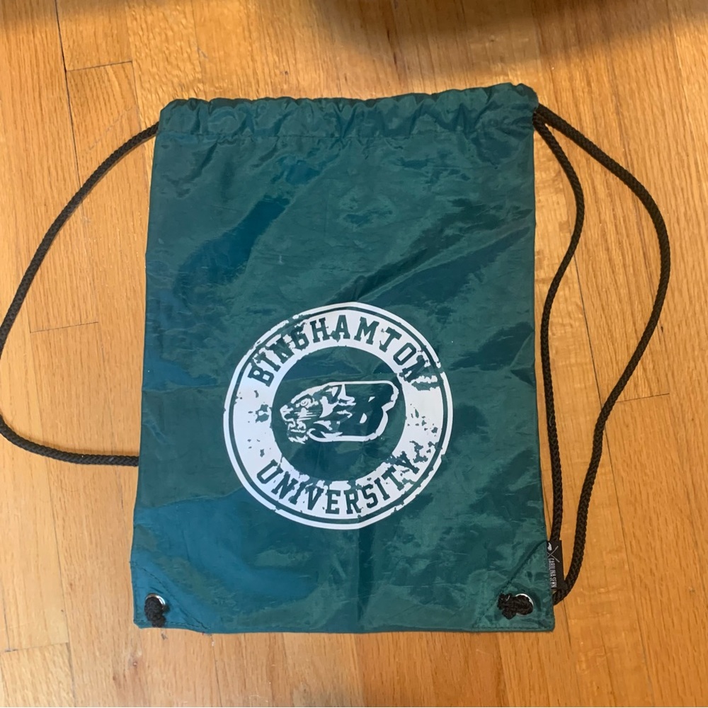 Binghamton University Bearcats Green Carolina Sewn Drawstring Bag